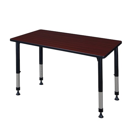 Kee Rectangle Tables > Height Adjustable > Rectangular Classroom Tables, 48 W, 30 L, 23-34 H, Mahogany MT4830MHAPBK